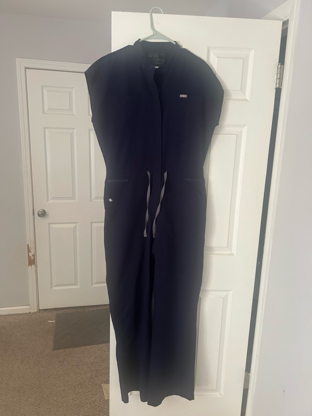 Figs Navy Wide Leg Jumpsuit